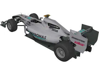 Mercedes-Benz W01 F1 (2010) 3D Model preview