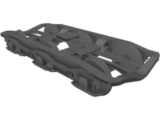3 Axle Rail Bogie 3D Model preview
