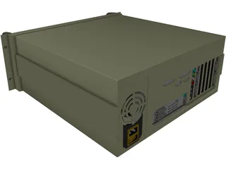 Rackmounted Computer with Motherboard 3D Model preview
