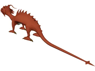 Asian Fire Dragon 3D Model preview