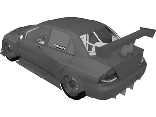 Mitsubishi Lancer Evolution HKS (2006) 3D Model preview