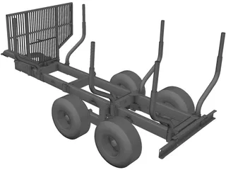 Log Trailer 3D Model preview