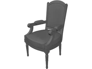 Classic Arm Chair 3D Model preview