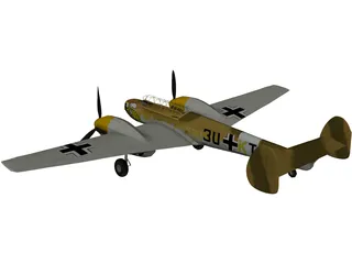 Messerschmitt BF-110 3D Model preview