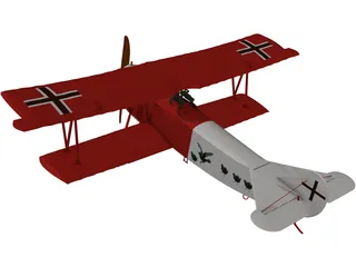Fokker R7 3D Model preview