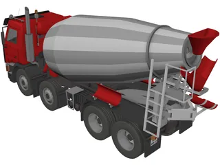 Scania 400 Cement Mixer 3D Model preview