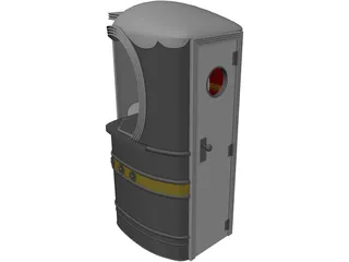 Art Deco Movie Theater Ticket Booth 3D Model preview