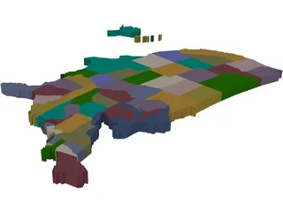 United States Map 3D Model preview