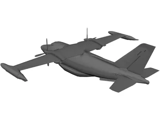 Mitsubishi MU-2 Marquise 3D Model preview