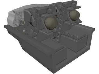 Boeing 747 Cockpit 3D Model preview