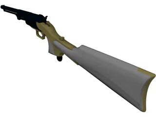 Colt 1847 Dragoon with Stock 3D Model preview