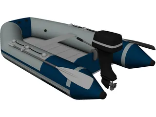 Zodimo Zodiac Boat with Outboard Motor 3D Model preview
