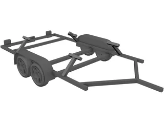 Boat Trailer 3D Model preview