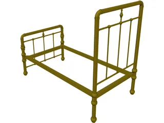 Bed Frame Antique 3D Model preview