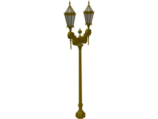 Old French Urban Light 3D Model preview
