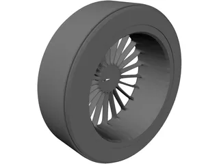 Wheel Rim Metal 3D Model preview
