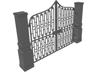 Driveway Gate 3D Model preview