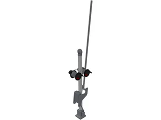 Railroad Crossing Signal 3D Model preview
