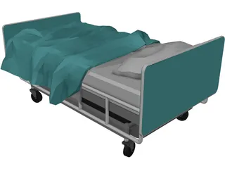Bed Hospital 3D Model preview