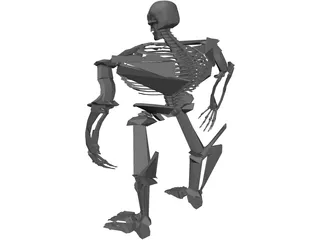 Warrior Skeleton 3D Model preview