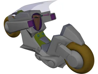 Futuristic Motorcycle 3D Model preview
