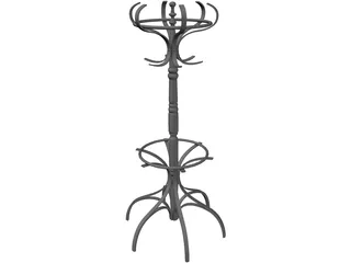 Coat Rack 3D Model preview