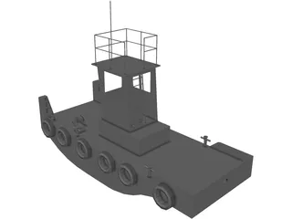 Push Boat 3D Model preview