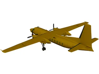 Fokker F27 Friendship 3D Model preview