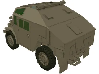 Quad Gun Tractor 3D Model preview