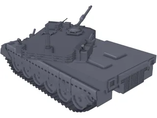 Japanese Type 90 Tank 3D Model preview
