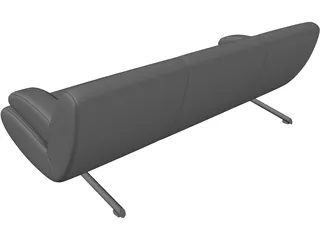 Sofa Cushioned 3D Model preview