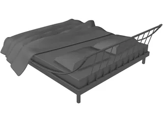 Double Bed Large 3D Model preview