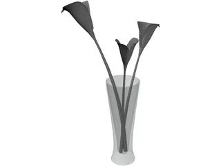 Flowers In Glass 3D Model preview