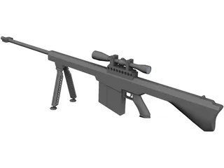 Barret Sniper Rifle 3D Model preview