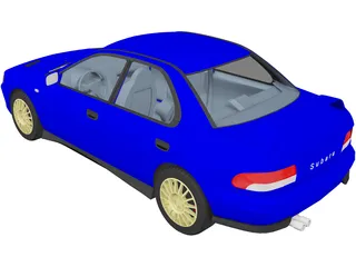 Subaru Impreza WRX GT Turbo (1998) 3D Model preview