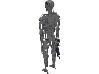 Terminator T-800 Metal Skeleton 3D Model preview