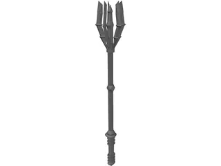 Wicked Bladed Mace 3D Model preview