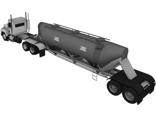Mack with Powder Trailer 3D Model preview