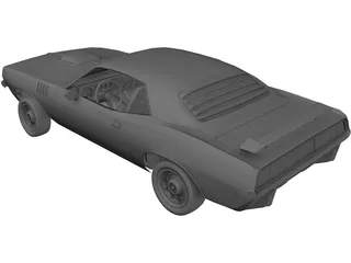 Dodge Muscle Car (1970) 3D Model preview