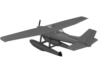Cessna 172 Sea Plane 3D Model preview