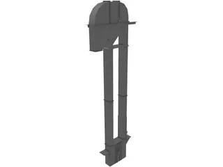 36 Inch Pulley Elevator Leg with Boot and Head 3D Model preview