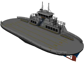 Ferry Boat 3D Model preview