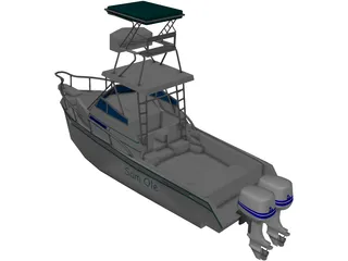 Grady White Boat 3D Model preview