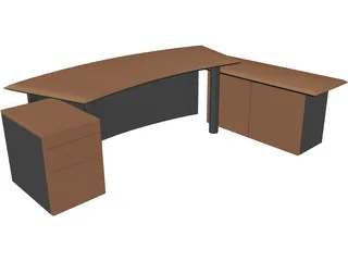 Wood Table 3D Model preview