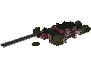 Building Apartment Mid Western 3D Model preview