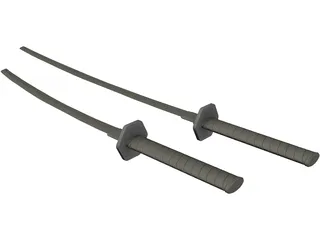 Samurai Twin Blade 3D Model preview