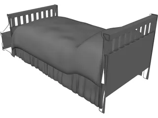 Bed Childs [+Headboard and Chest] 3D Model preview