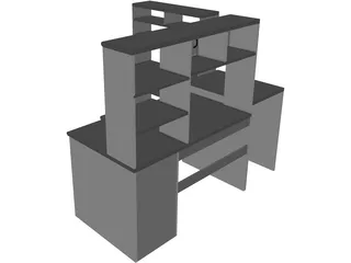 Desk Computer Wrap Around 3D Model preview