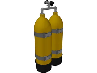 Twin Diving Tanks 3D Model preview