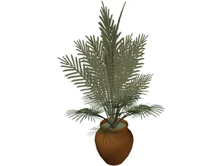 Large Potted House Plant 3D Model preview
